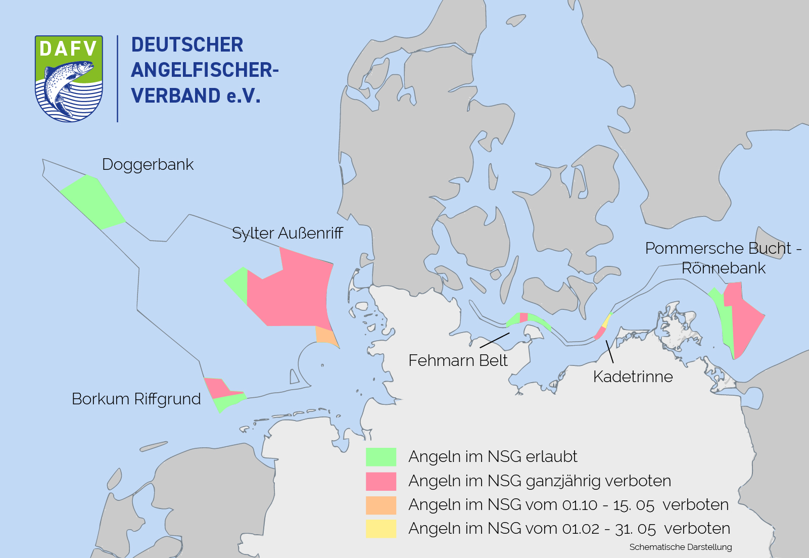 DAFV Karte AWZ mit Übersicht über NSG und Verbotszonen