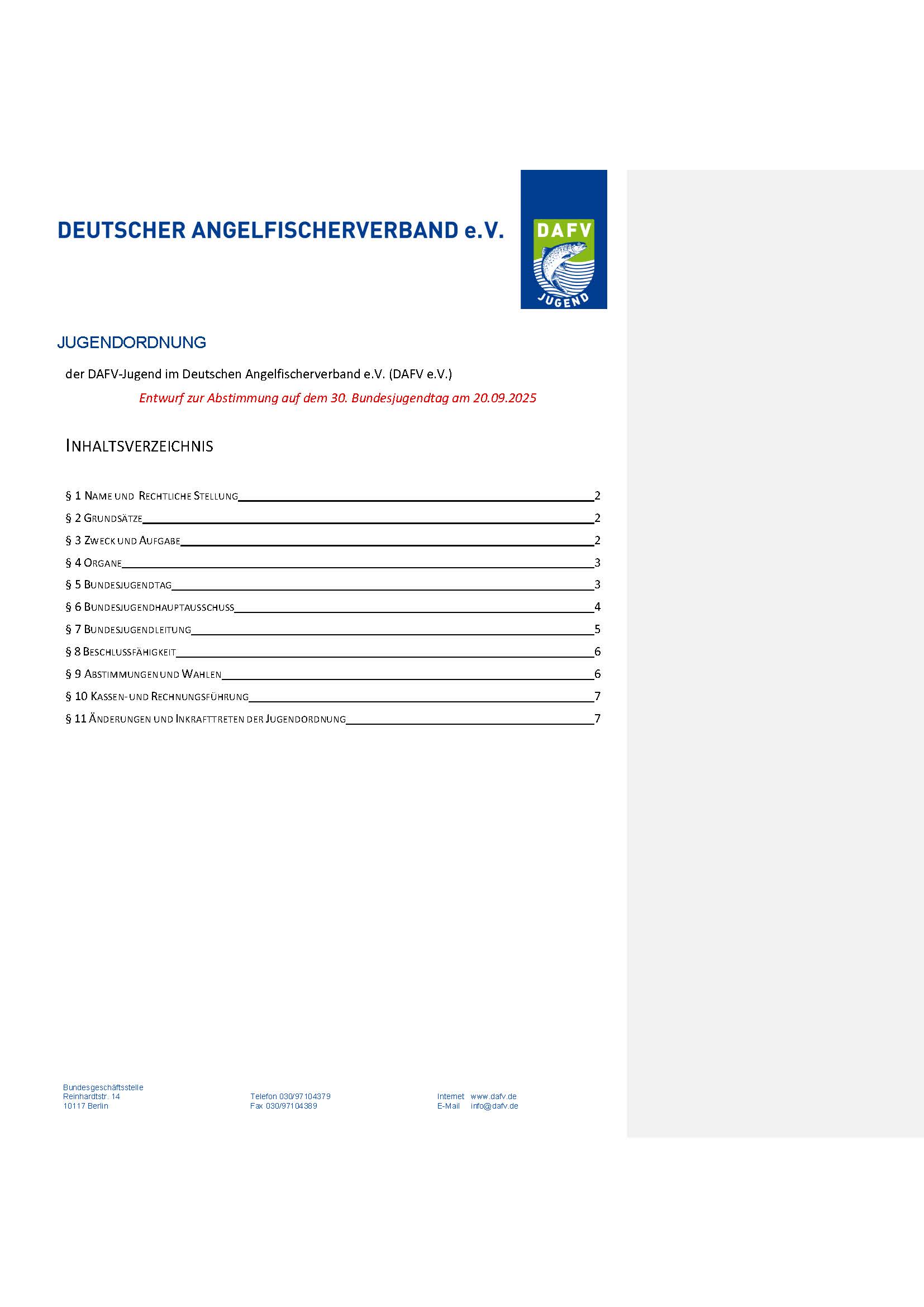 dafv jugendordnung